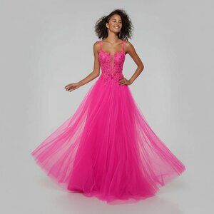 Alyce Paris neon pink dress, size 14, NEW WITH TAGS!